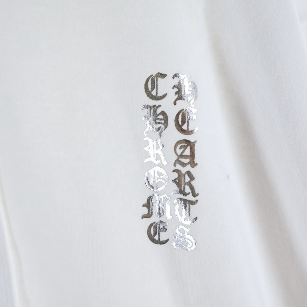 CHROME HEARTS(クロムハーツ) WWW.CHROMEHEARTS.COM SILVER GLITTER HOODIE オンライン限定 グリッター 袖英字プリントプ ルオーバースウェットパーカー