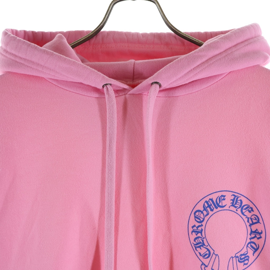 CHROME HEARTS(クロムハーツ) SWTSHRT PLVR LTD ニューヨーク限定袖フローラルバックホースシュープリントプルオーバーパーカー フーディー ピンク