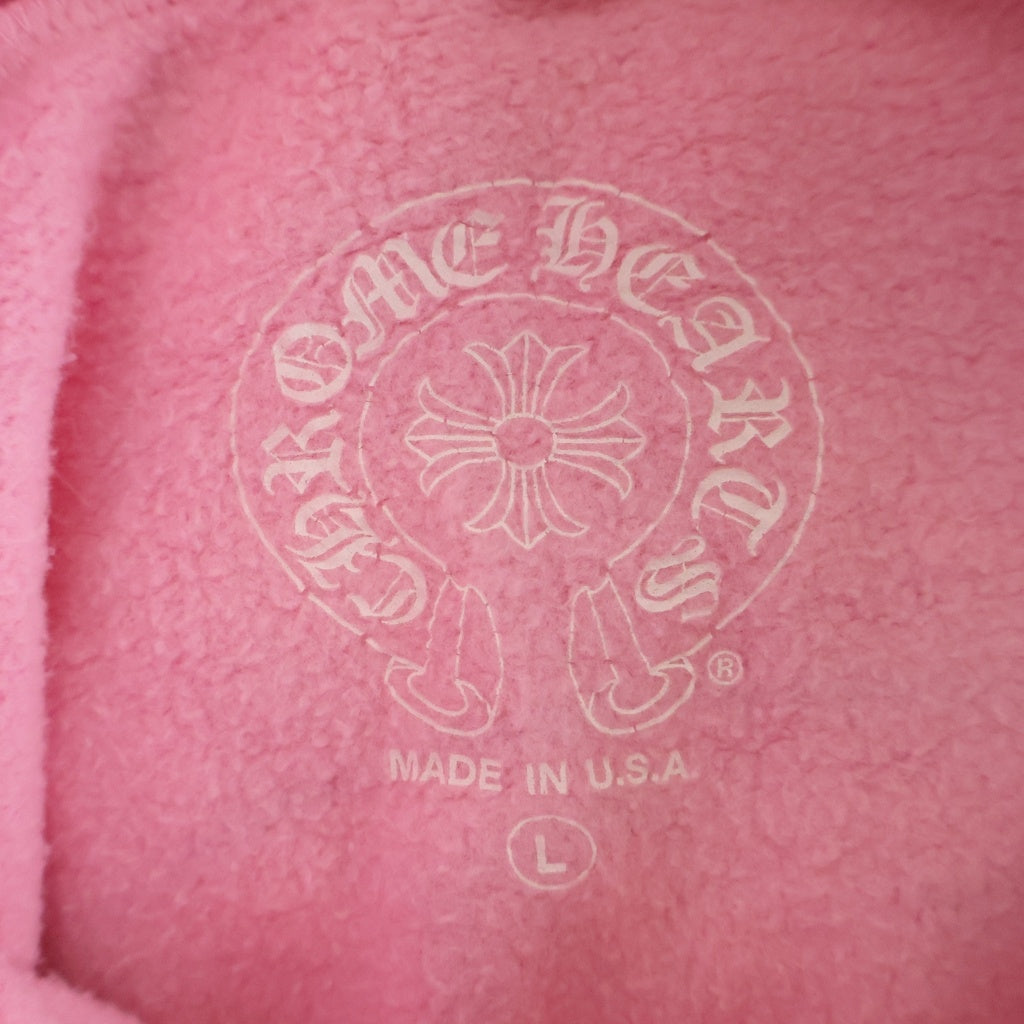CHROME HEARTS(クロムハーツ) SWTSHRT PLVR LTD ニューヨーク限定袖フローラルバックホースシュープリントプルオーバーパーカー フーディー ピンク