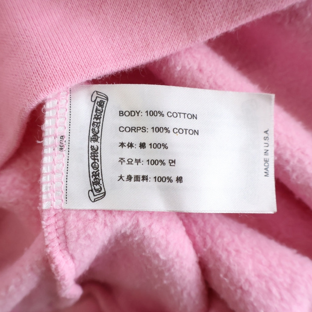 CHROME HEARTS(クロムハーツ) SWTSHRT PLVR LTD ニューヨーク限定袖フローラルバックホースシュープリントプルオーバーパーカー フーディー ピンク