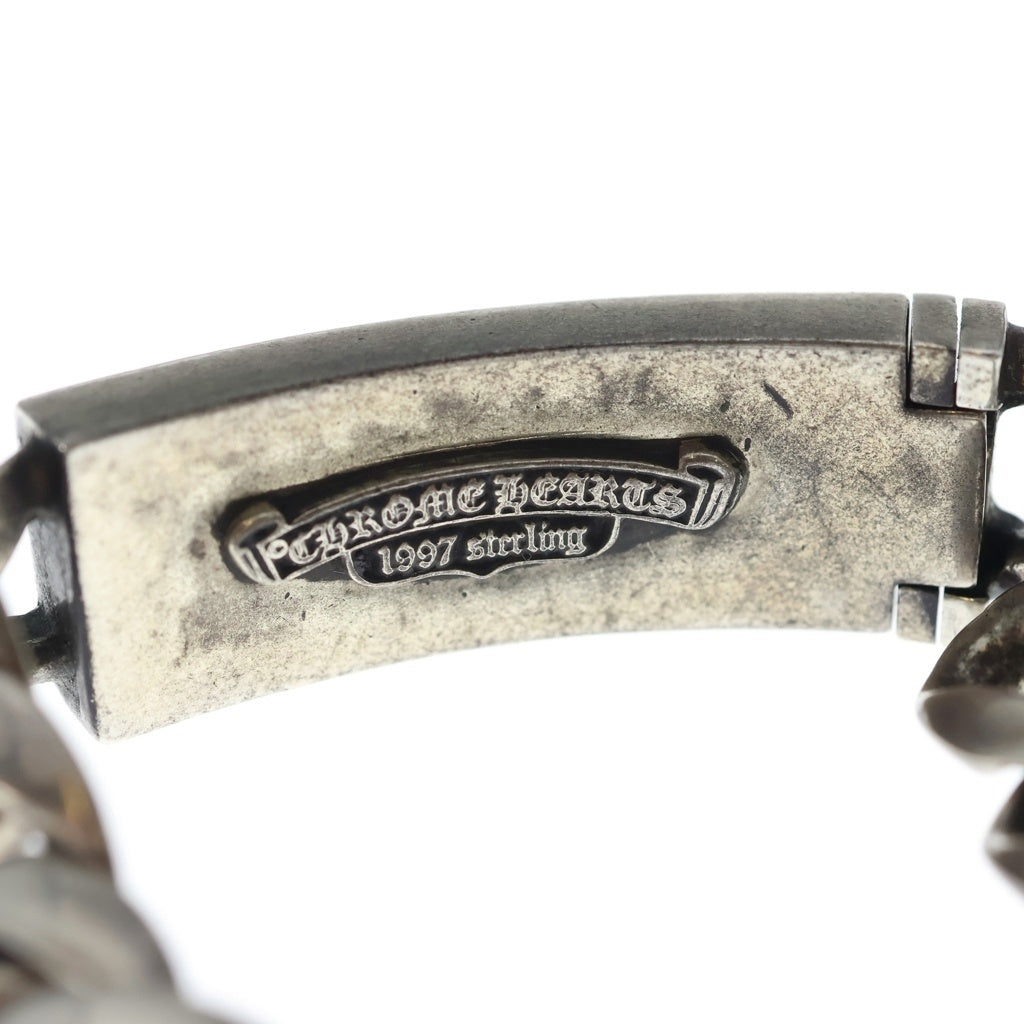 CHROME HEARTS(クロムハーツ) ID FLORAL CRS フローラルクロスIDクラシックリンク ブレスレット 13LINK シルバー BCA164