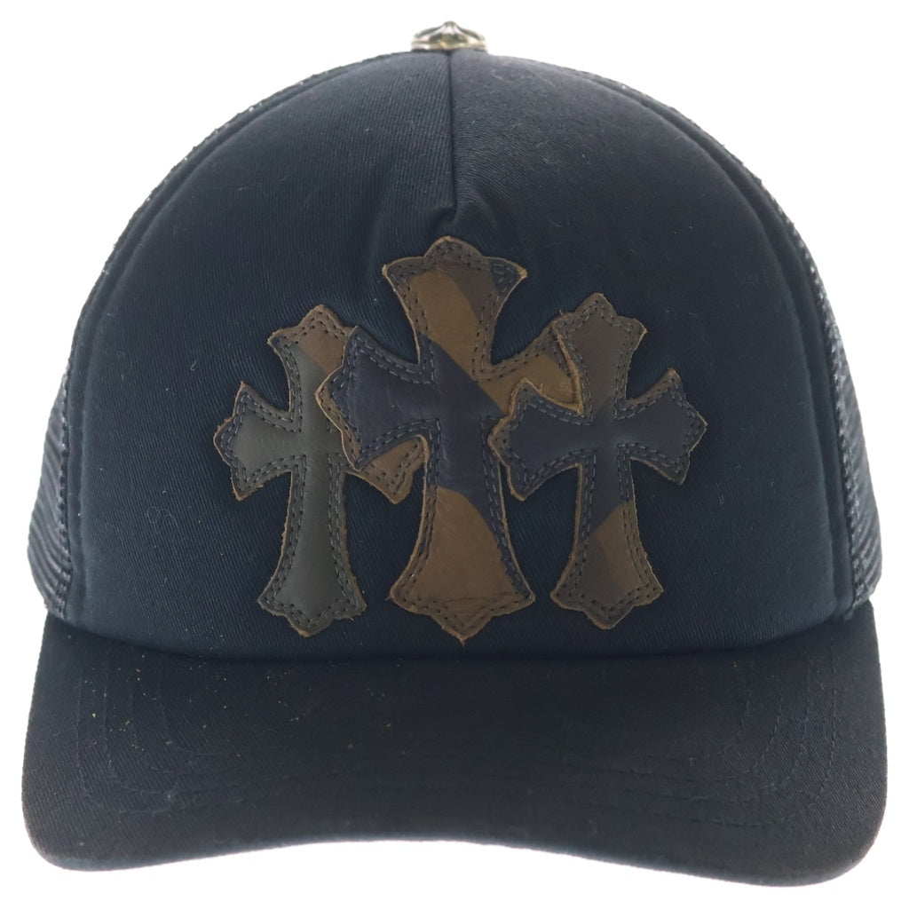CHROME HEARTS(クロムハーツ) TRUCKER CAP トラッカーキャップ 3セメタリーレザーパッチメッシュ帽子