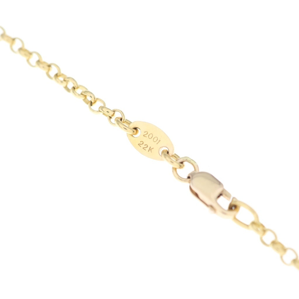 CHROME HEARTS(クロムハーツ) 22K NECKCHAIN R18 ロールチェーンネックレス 18inch ゴールド BCA010