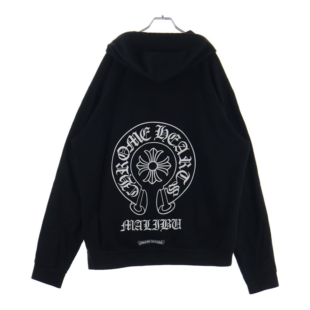 CHROME HEARTS(クロムハーツ) SWTSHRT PLVR マリブ限定 バックホースシュープリント プルオーバーパーカー ブラック