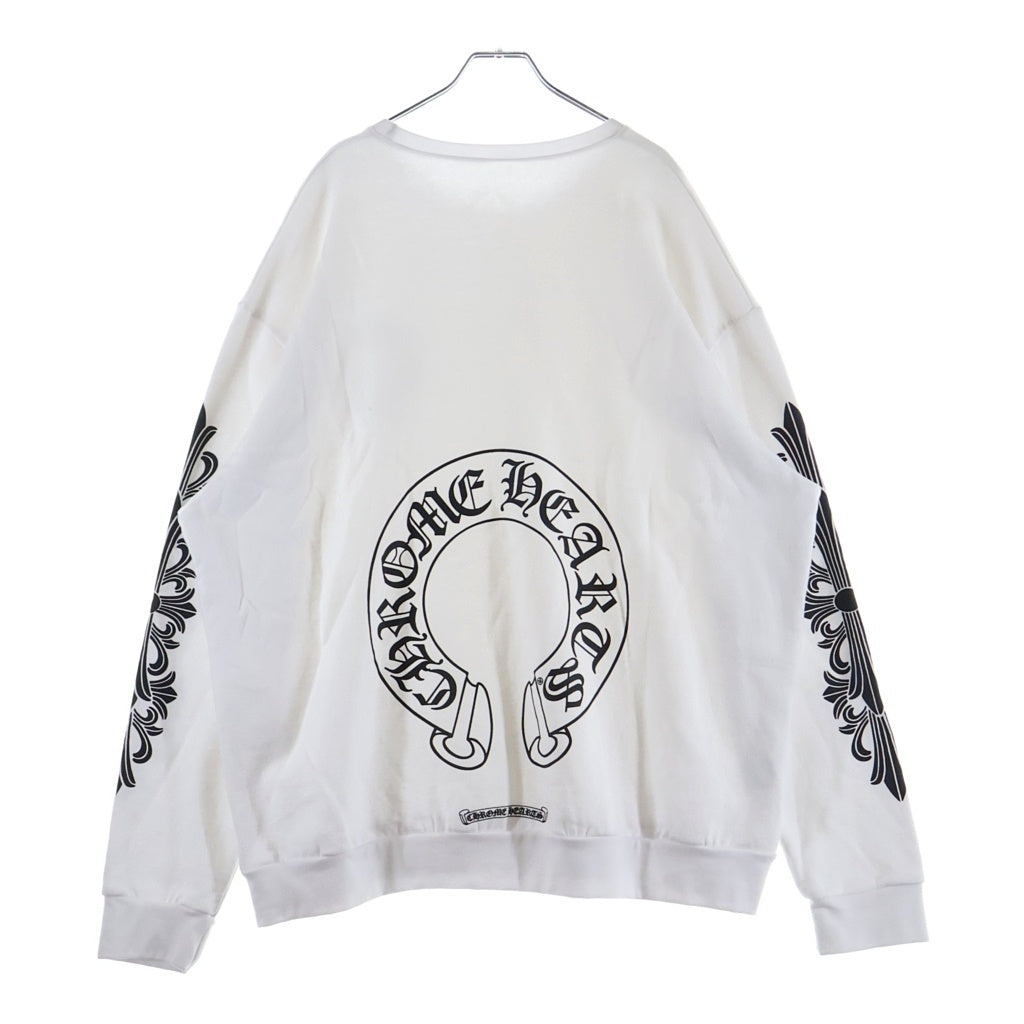 CHROME HEARTS(クロムハーツ) SWTSHRT PLVR バックホースシュー袖フローラルプリントスウェット
