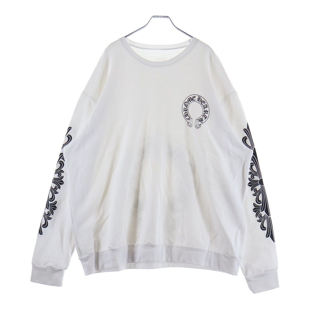 CHROME HEARTS(クロムハーツ) SWTSHRT PLVR バックホースシュー袖フローラルプリントスウェット