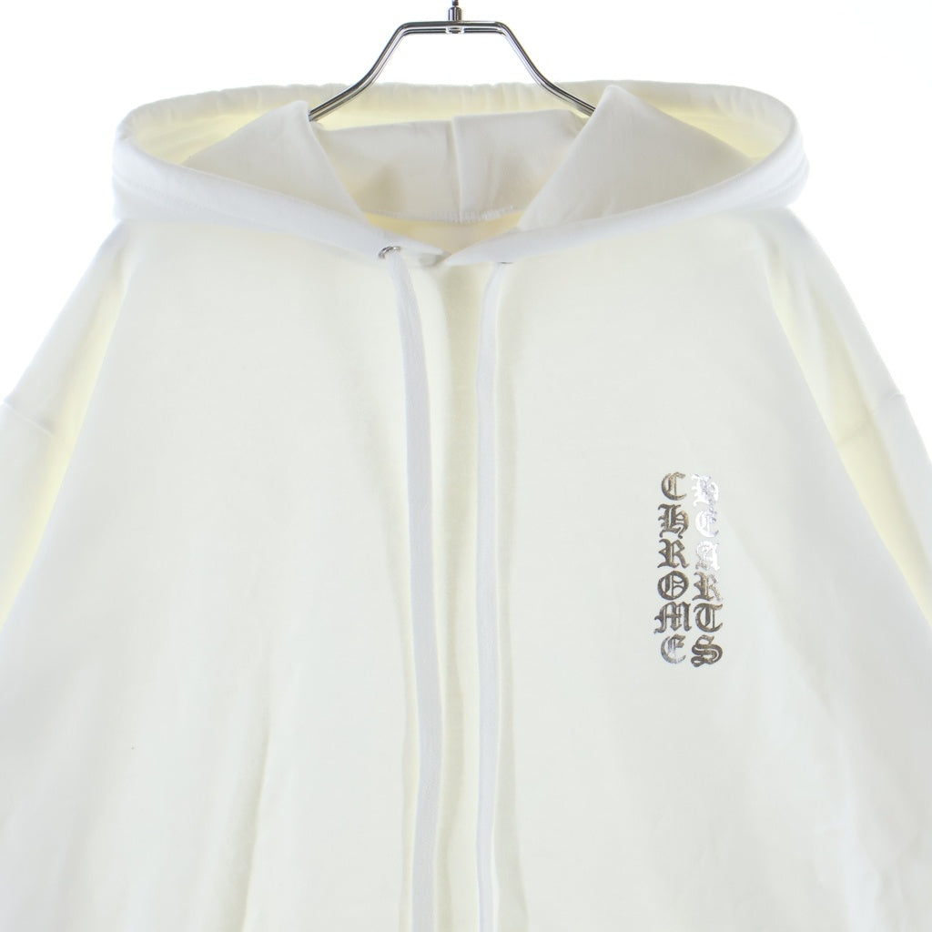 CHROME HEARTS(クロムハーツ) WHITE FOIL HOODIE アームロゴプリントプルオーバーフーディ パーカー ホワイト/シルバー
