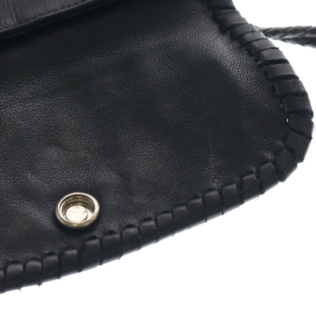 CHROME HEARTS(クロムハーツ) BAG-FLAT HIPPIE w FRINGE ヒッピー マルチセメタリークロス フリンジ装飾レザーショルダーバッグ