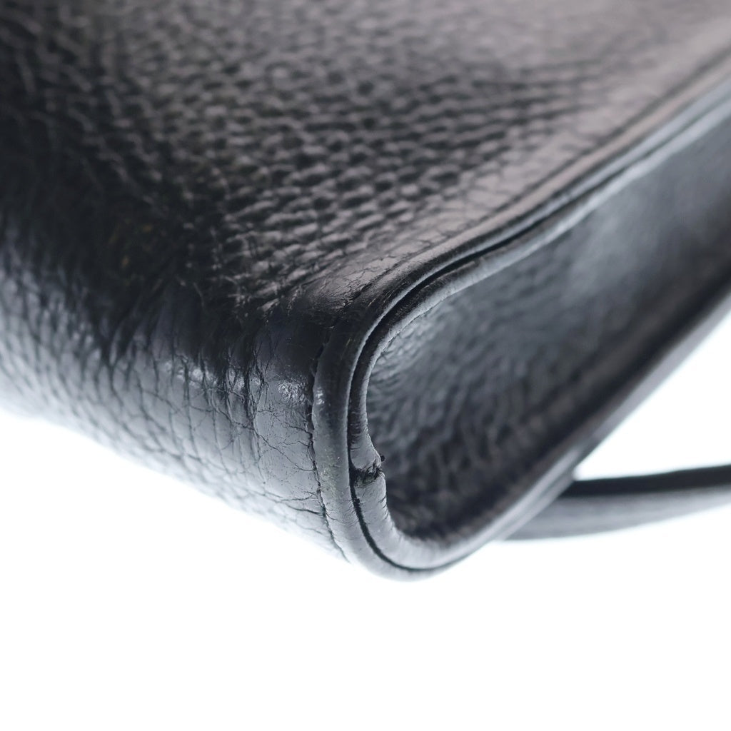 CHROME HEARTS(クロムハーツ) SQ PKT CH CRS スモールCHクロス装飾 スクエアポケット レザーショルダーバッグ ブラック