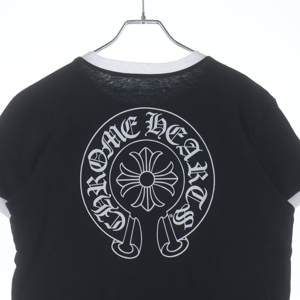 CHROME HEARTS(クロムハーツ) Back Horseshoe Print Ringer Tee バックホースシュープリント リンガーTシャツ 半袖カットソー レディース