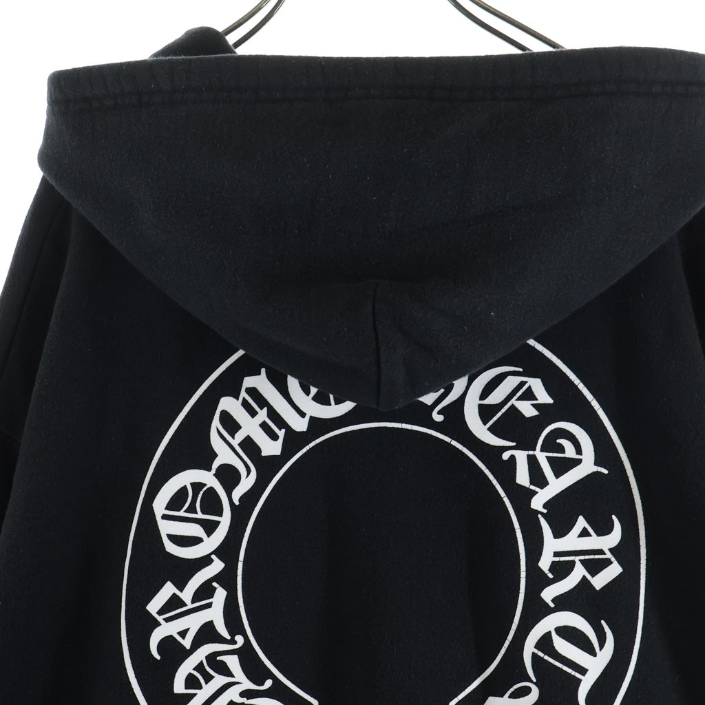 CHROME HEARTS(クロムハーツ) SWTSHRT HD ZIP ダガージップ アームフローラル バックホースシュープリント ジップアップスウェットパーカー フーディー ブラック