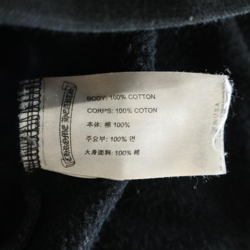 CHROME HEARTS(クロムハーツ) SWTSHRT HD ZIP ダガージップ アームフローラル バックホースシュープリント ジップアップスウェットパーカー フーディー ブラック