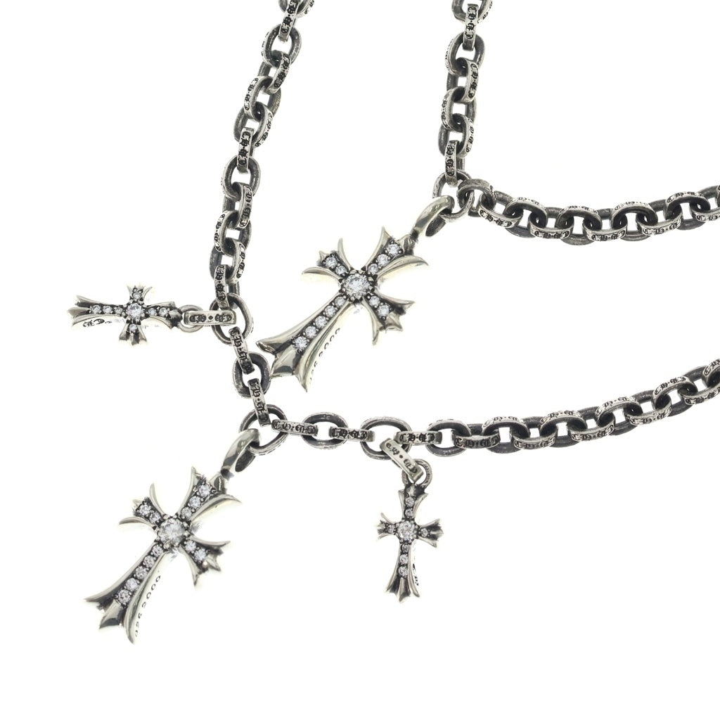 CHROME HEARTS クロムハーツ 3 TIER CRS/PLS P/D PAVEダイヤ/シルバーチョークチェーンネックレス CHROME HEARTS(クロムハーツ) 3 TIER CRS/PLS P/D PAVEダイヤ/シルバー