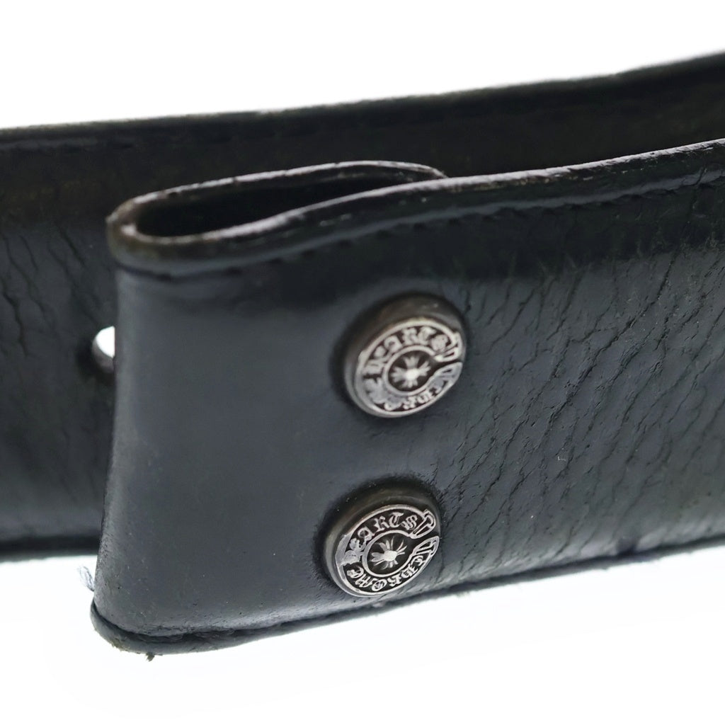 CHROME HEARTS(クロムハーツ) 1.5 STRAP 1.5インチ ホースシューリベッツ レザーベルトストラップ ブラック