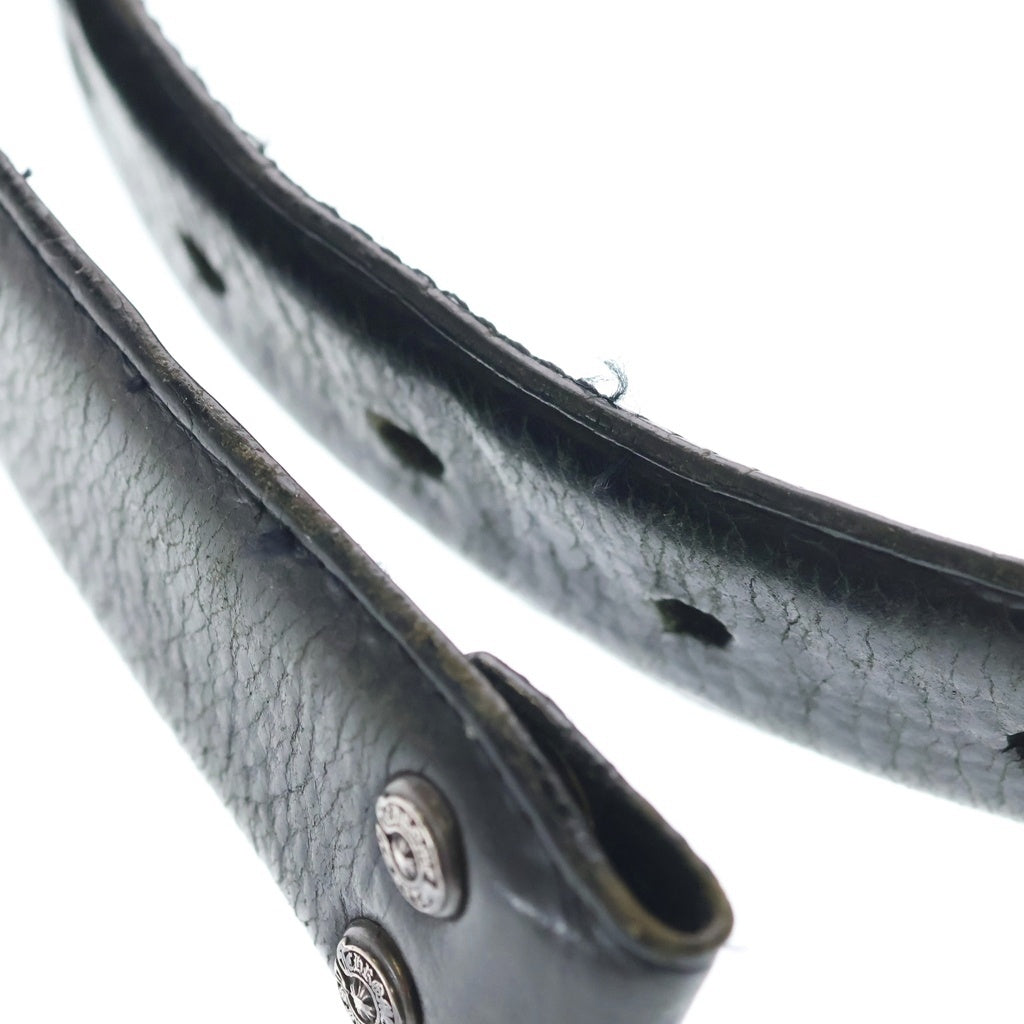 CHROME HEARTS(クロムハーツ) 1.5 STRAP 1.5インチ ホースシューリベッツ レザーベルトストラップ ブラック