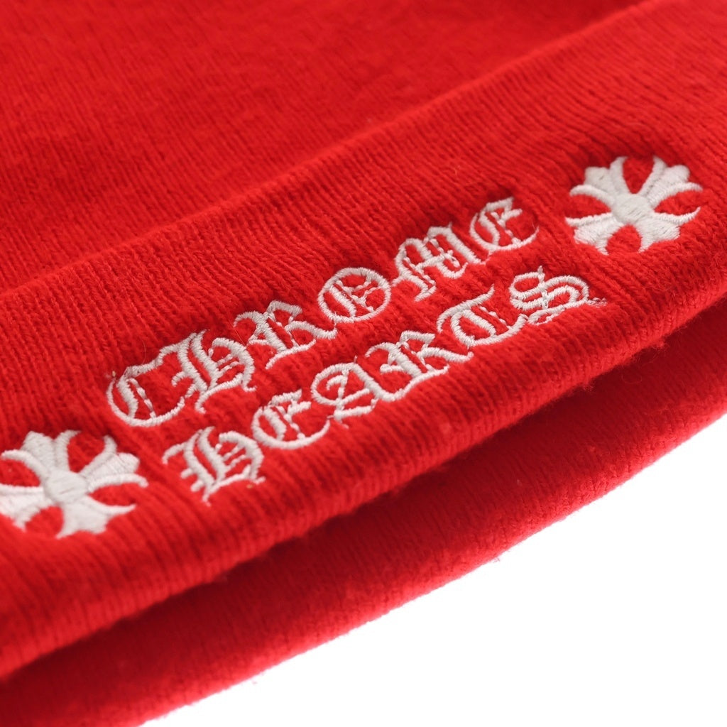 CHROME HEARTS(クロムハーツ) WATCH CAP ワッチキャップ ロゴ刺繍ビーニー ニットキャップ 帽子 レッド