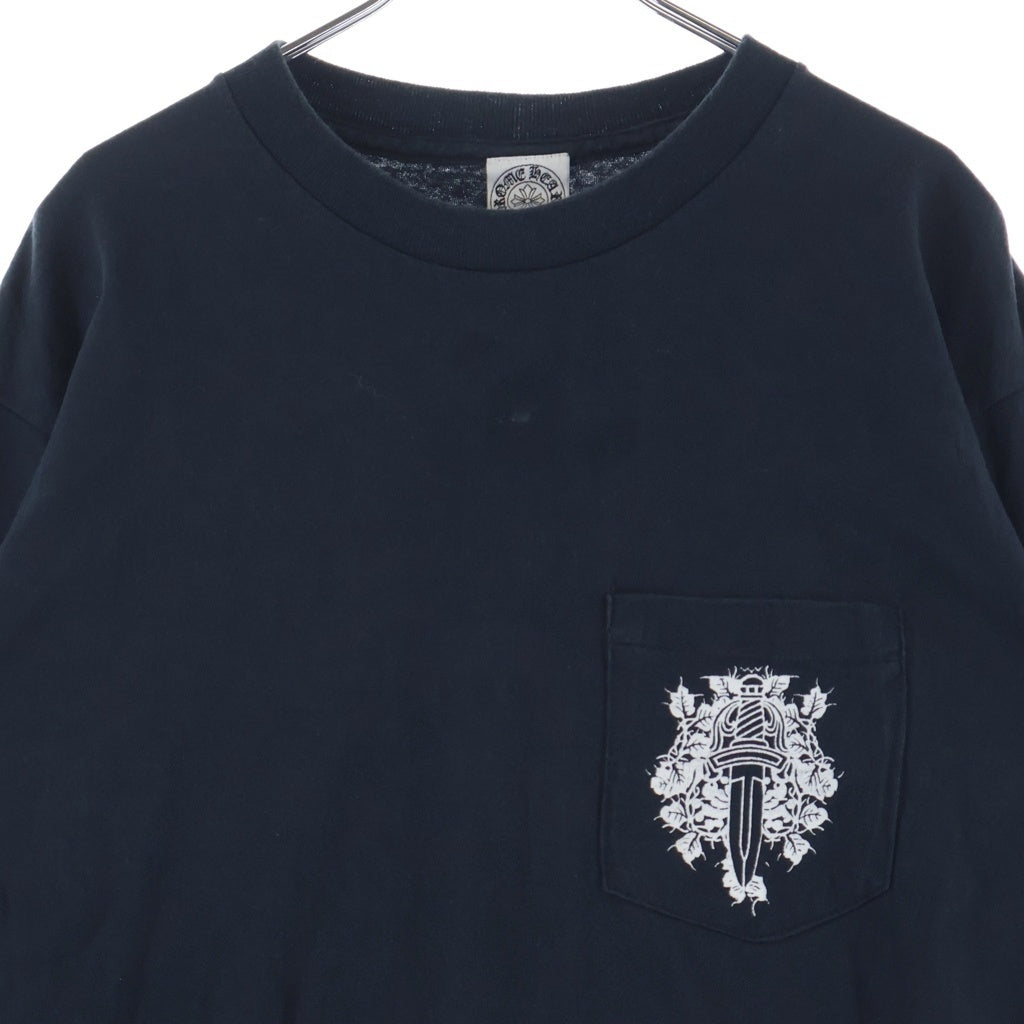 CHROME HEARTS(クロムハーツ) OLD VINE DGGR FLRL オールド ヴァインダガー 袖フローラルクロス プリント 長袖Tシャツ カットソー ブラック