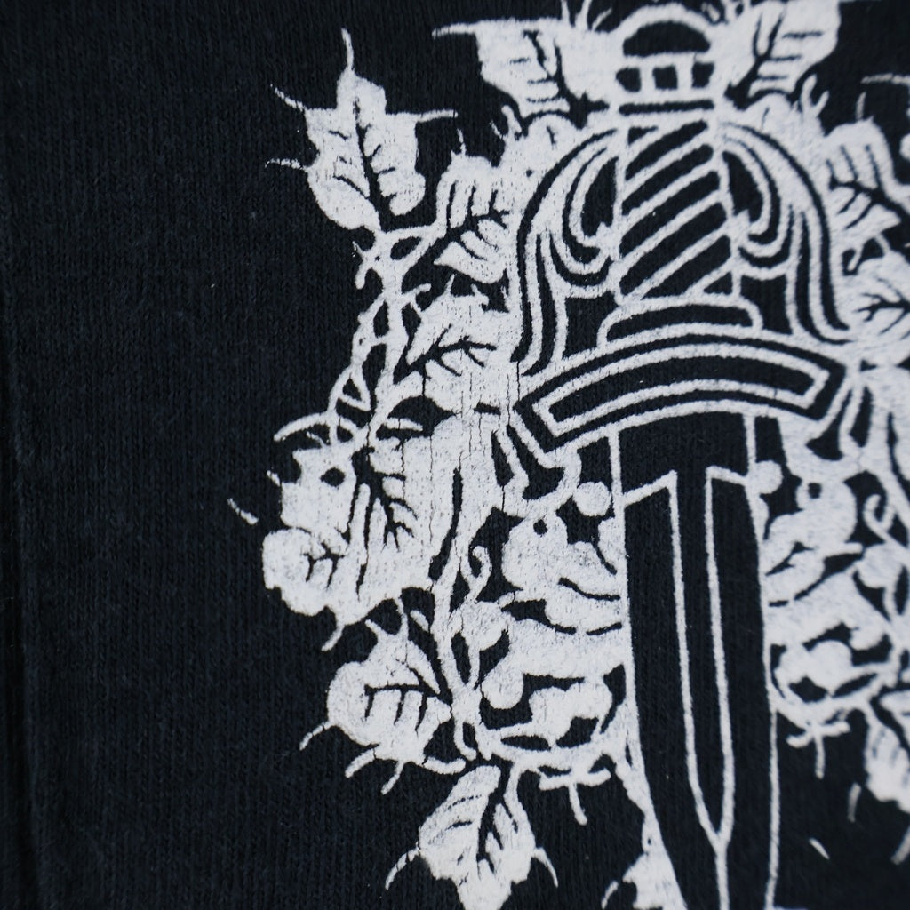 CHROME HEARTS(クロムハーツ) OLD VINE DGGR FLRL オールド ヴァインダガー 袖フローラルクロス プリント 長袖Tシャツ カットソー ブラック