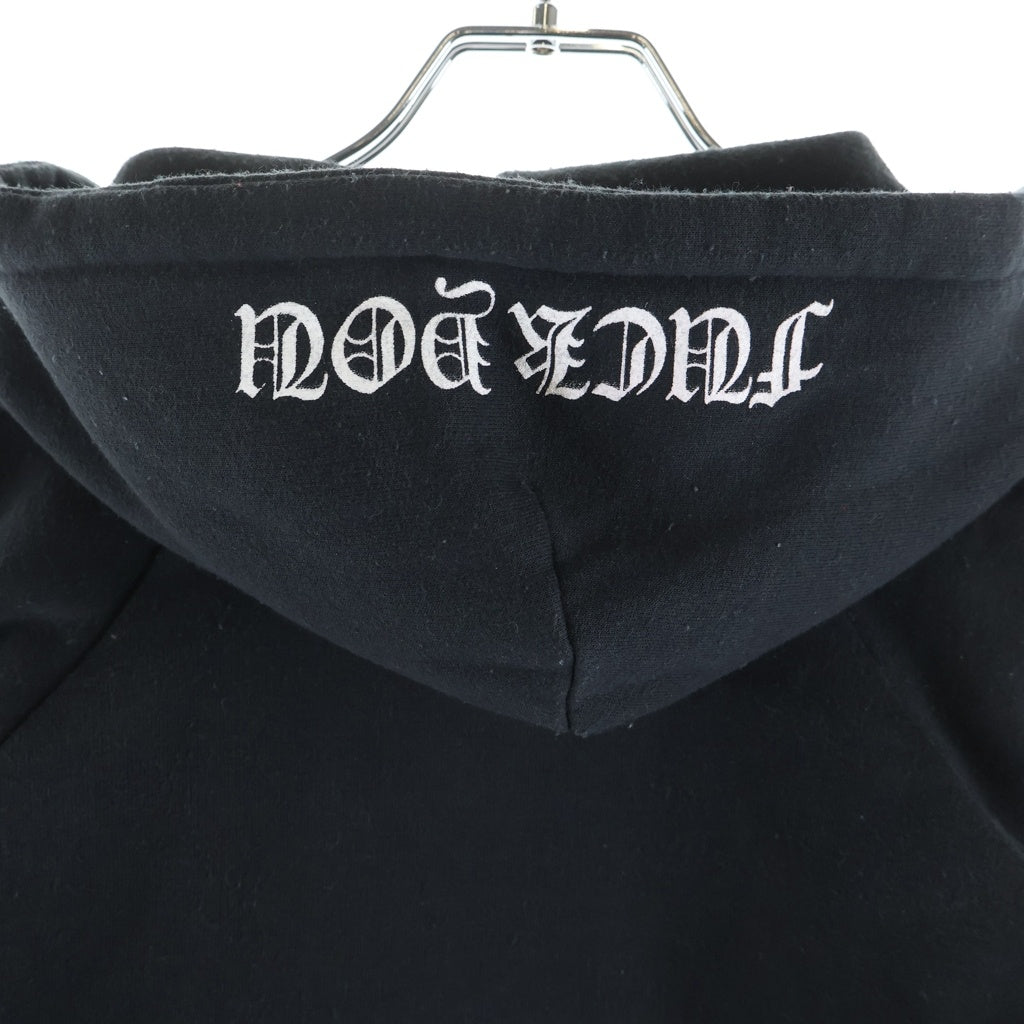 CHROME HEARTS(クロムハーツ) OLD SWTSHRT HD ZIP オールド 裏地サーマル 袖ロゴ ホースシュープリント ダガージップフーディ パーカー ブラック