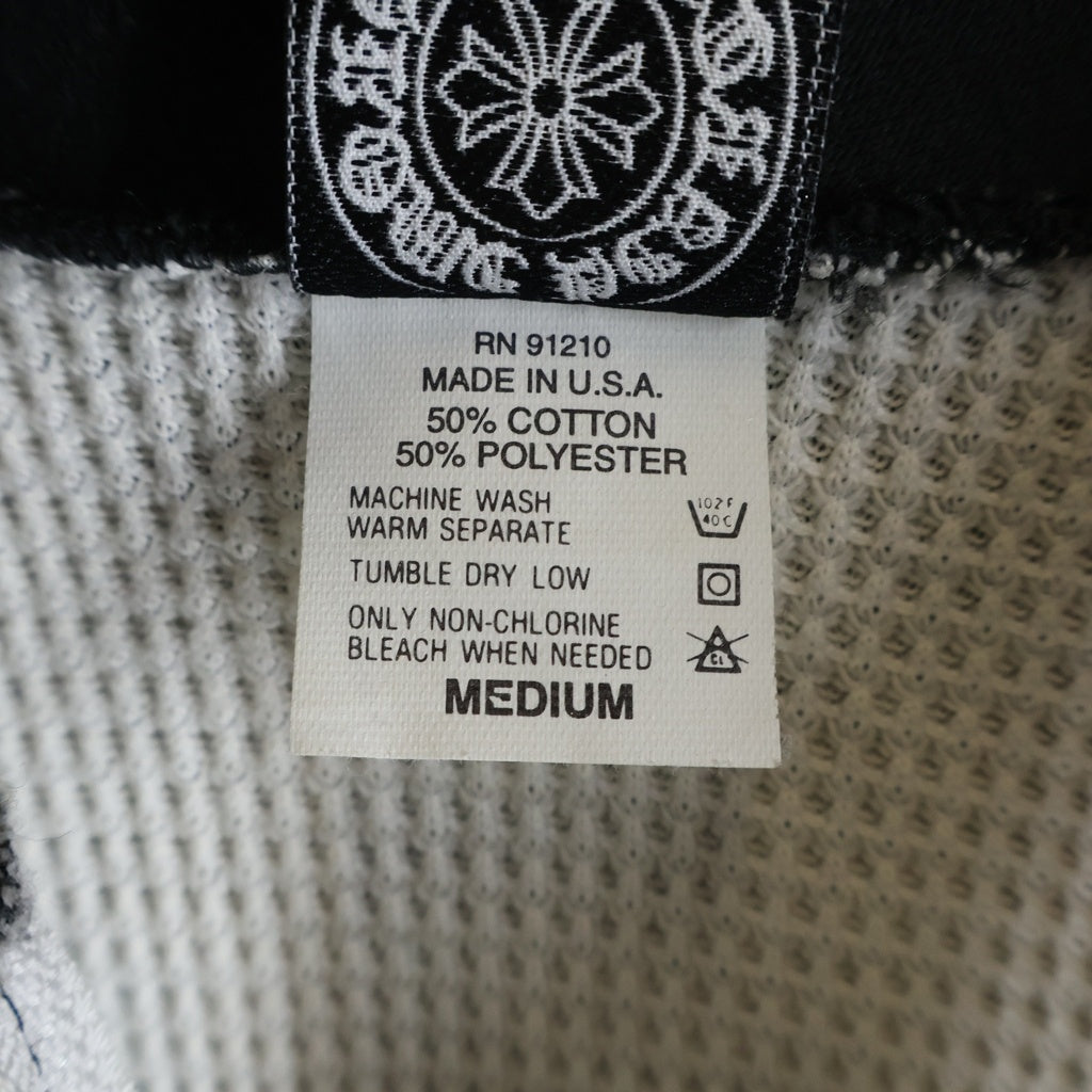 CHROME HEARTS(クロムハーツ) OLD SWTSHRT HD ZIP オールド 裏地サーマル 袖ロゴ ホースシュープリント ダガージップフーディ パーカー ブラック