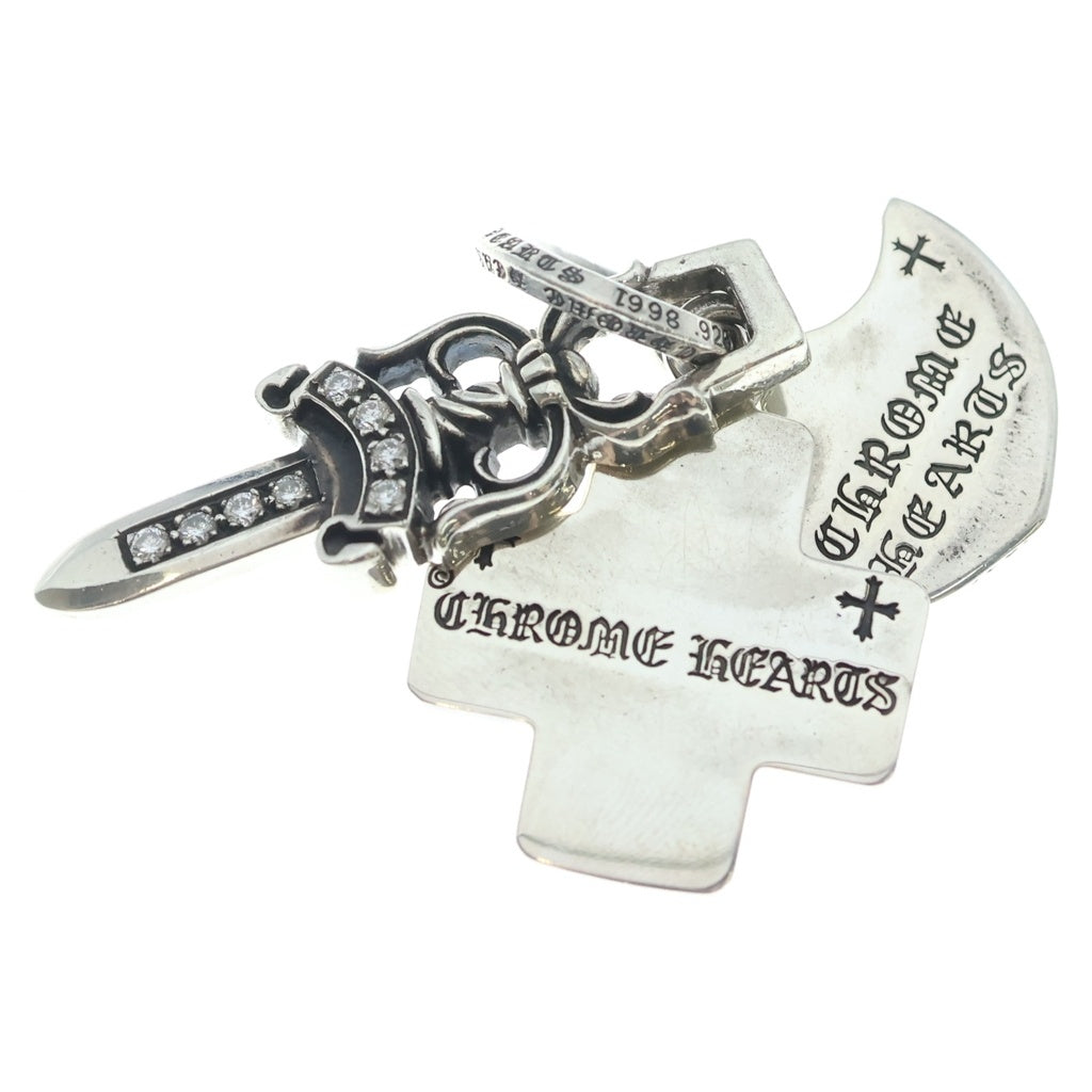 CHROME HEARTS(クロムハーツ) 3TRINKETS withOring P/DIA 3トリンケッツ オーリング PAVEダイヤ ネックレス ペンダントトップ シルバー