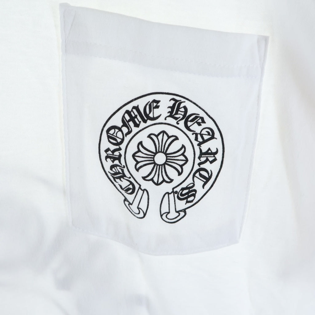 CHROME HEARTS(クロムハーツ) S/S バックホースシュー ホノルル限定 クルーネック半袖Tシャツカットソー ホワイト