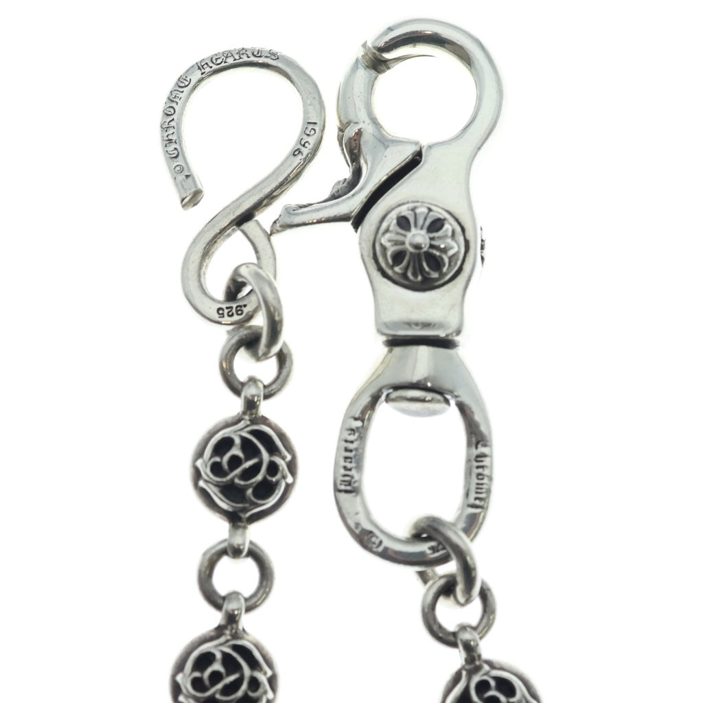 CHROME HEARTS(クロムハーツ) 1BALL SHORT-S 1クリップショート#2フローラルボール シルバーウォレットチェーン