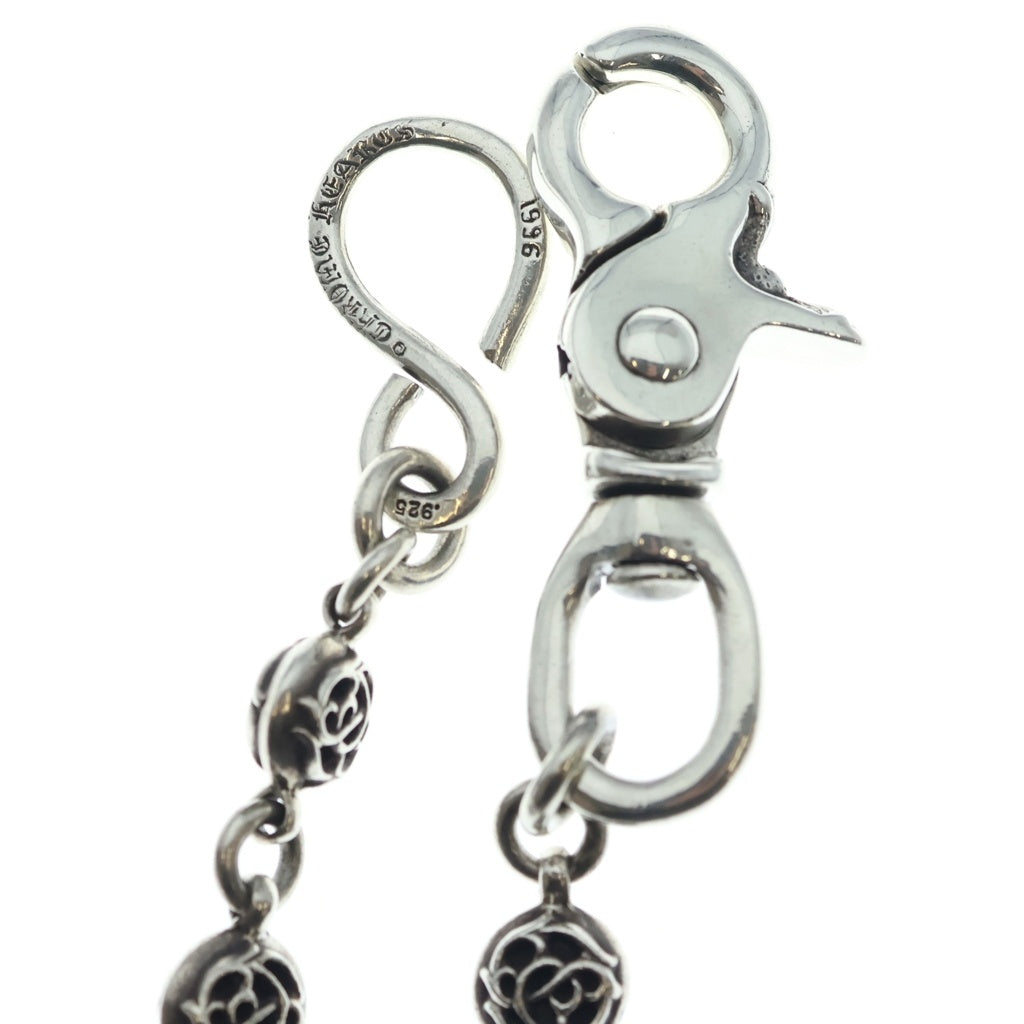 CHROME HEARTS(クロムハーツ) 1BALL SHORT-S 1クリップショート#2フローラルボール シルバーウォレットチェーン