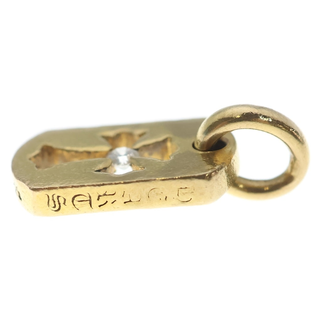 CHROME HEARTS(クロムハーツ) 22K DT TNY CO CRS 1DIA タイニーカットアウトクロス ドッグタグ 1ダイヤ ペンダントトップ ゴールド BCA039