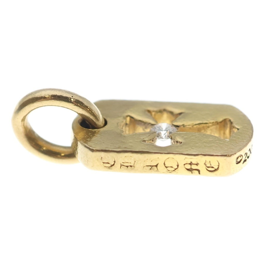 CHROME HEARTS(クロムハーツ) 22K DT TNY CO CRS 1DIA タイニーカットアウトクロス ドッグタグ 1ダイヤ ペンダントトップ ゴールド BCA039