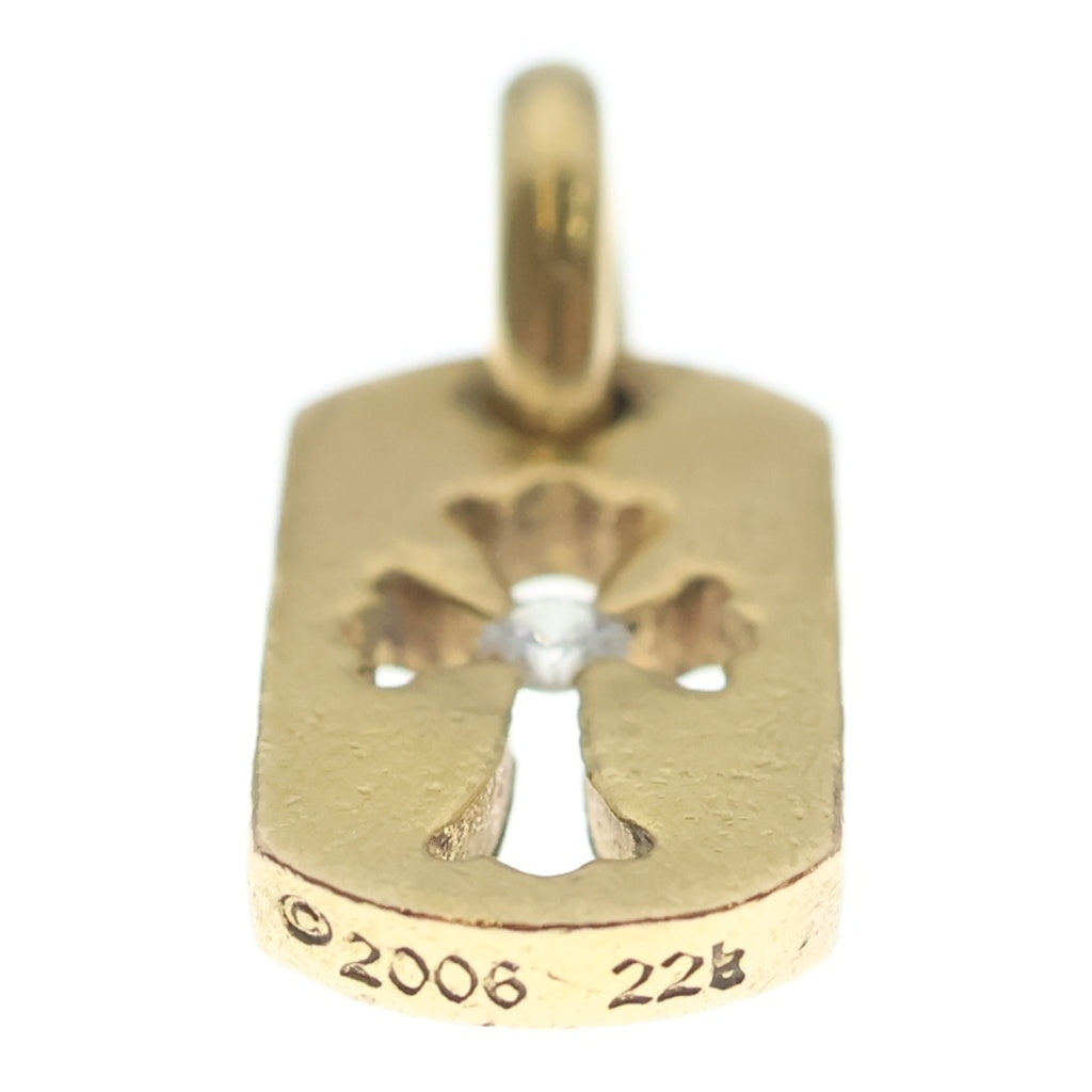 CHROME HEARTS(クロムハーツ) 22K DT TNY CO CRS 1DIA タイニーカットアウトクロス ドッグタグ 1ダイヤ ペンダントトップ ゴールド BCA039