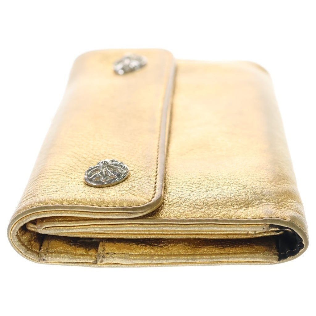 CHROME HEARTS(クロムハーツ) WAVE LTD マイアミ限定 ウェーブ レザーウォレット 財布 ゴールド