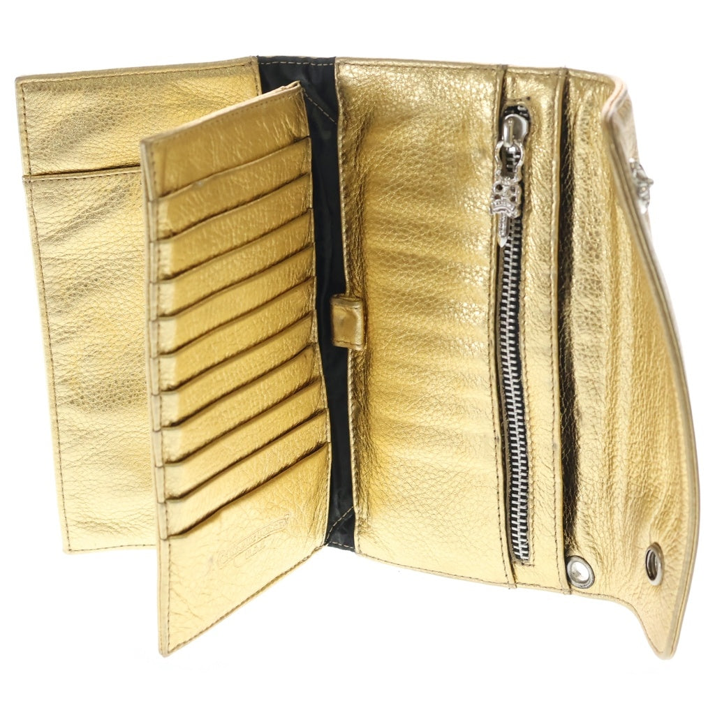CHROME HEARTS(クロムハーツ) WAVE LTD マイアミ限定 ウェーブ レザーウォレット 財布 ゴールド