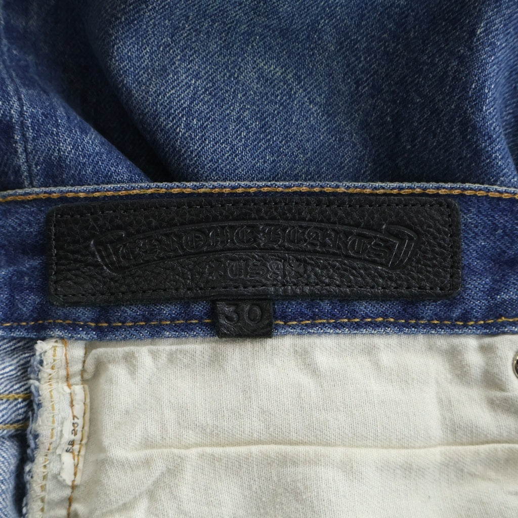 CHROME HEARTS(クロムハーツ) U VNTG JEAN BLU/RED TAB 501クロスパッチ付きウォッシュドデニムパンツ