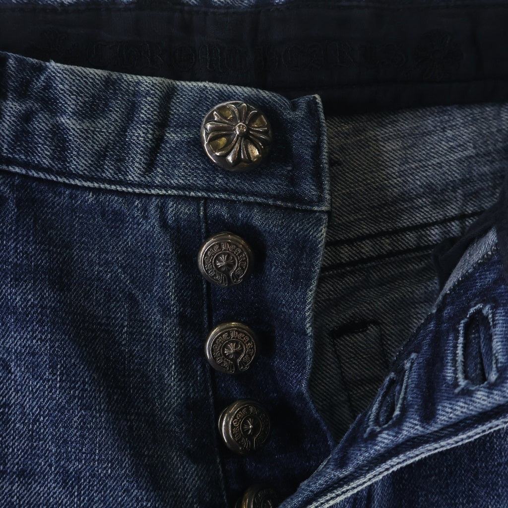CHROME HEARTS(クロムハーツ) クロスボールボタン ボタンフライ ストレートデニムパンツ