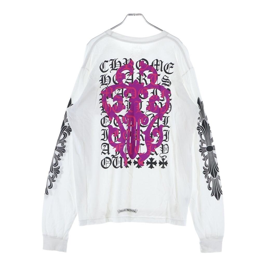 CHROME HEARTS(クロムハーツ) Vine Dagger ヴァインダガー アームフローラル 長袖Tシャツ カットソー ホワイト