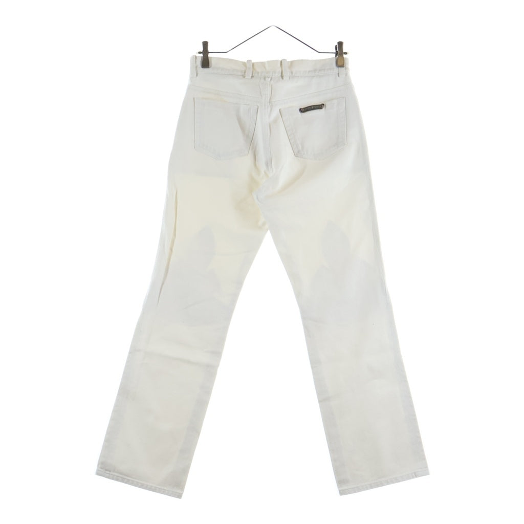 CHROME HEARTS(クロムハーツ) OLD JEAN SL FLEURKNEE フレアニーデニムパンツ ホワイト