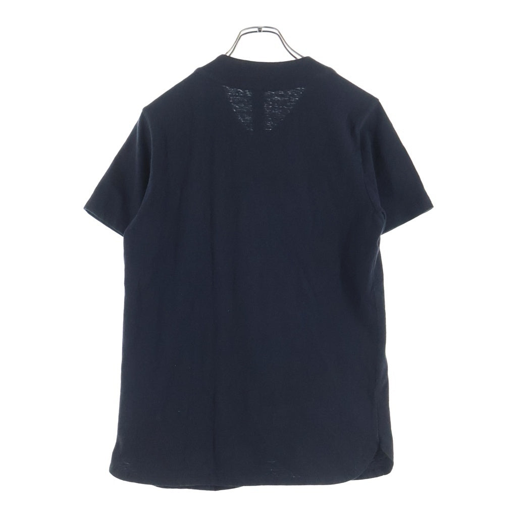 CHROME HEARTS(クロムハーツ) クロスボールボタンCHレザー付ベースボール半袖シャツ ブラック
