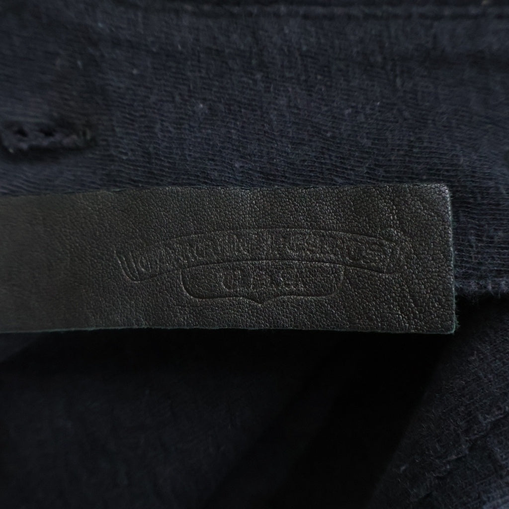 CHROME HEARTS(クロムハーツ) クロスボールボタンCHレザー付ベースボール半袖シャツ ブラック