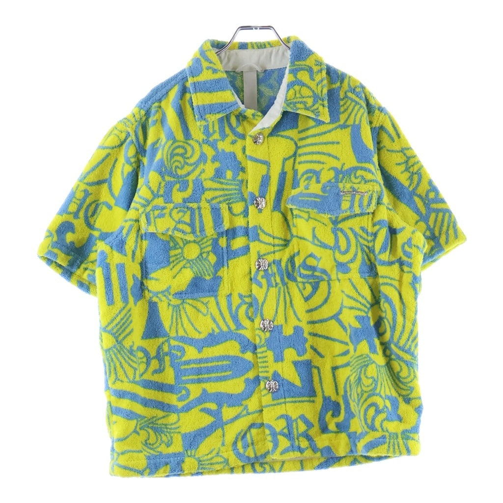 CHROME HEARTS クロムハーツ CRS BUTTON PILE SS SHIRT マイアミ限定 パイル生地 クロスボールボタン半袖シャツ CHROME HEARTS(クロムハーツ) CRS BUTTON PILE SS SHIRT マイアミ限定