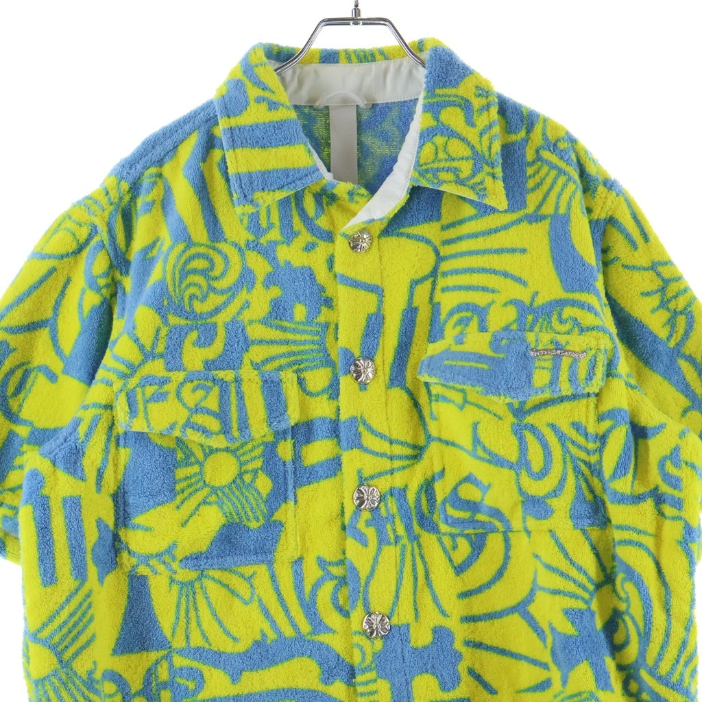 CHROME HEARTS(クロムハーツ) CRS BUTTON PILE SS SHIRT マイアミ限定 パイル生地 クロスボールボタン半袖シャツ