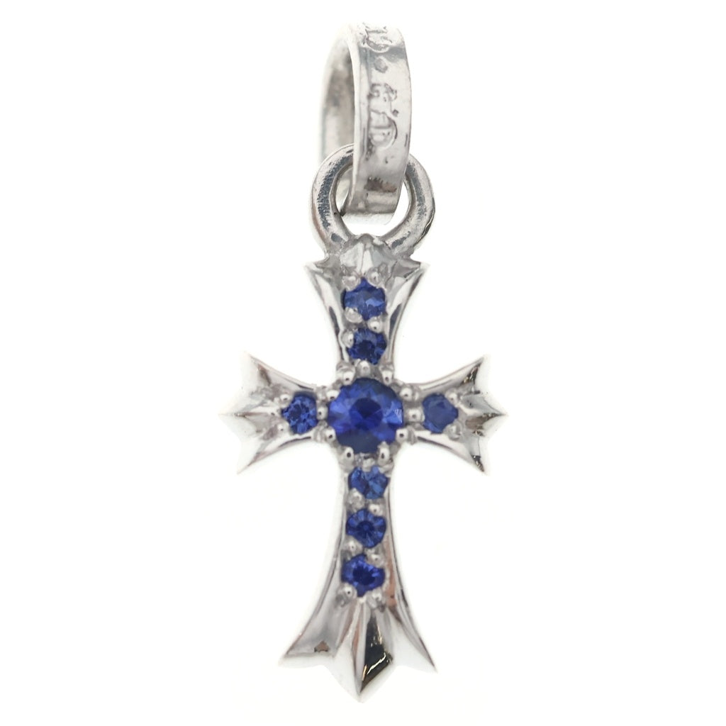 CHROME HEARTS(クロムハーツ) 18KWG CRS BBYFAT P/SAP ベイビーファット PAVEサファイア ホワイトゴールドネックレストップ
