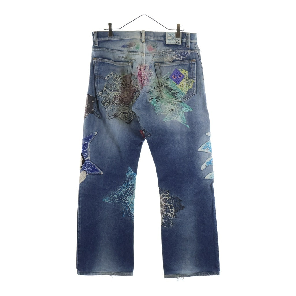 PROLETA RE ART(プロレタリアート) MEME HACK TOON FRALE DENIM フレアデニムパンツ インディゴ