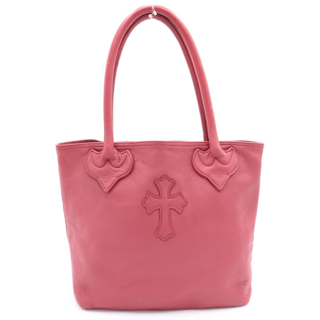 CHROME HEARTS(クロムハーツ) FS TOTE FSトート クロスパッチ付きレザートートバッグ レッド レディース