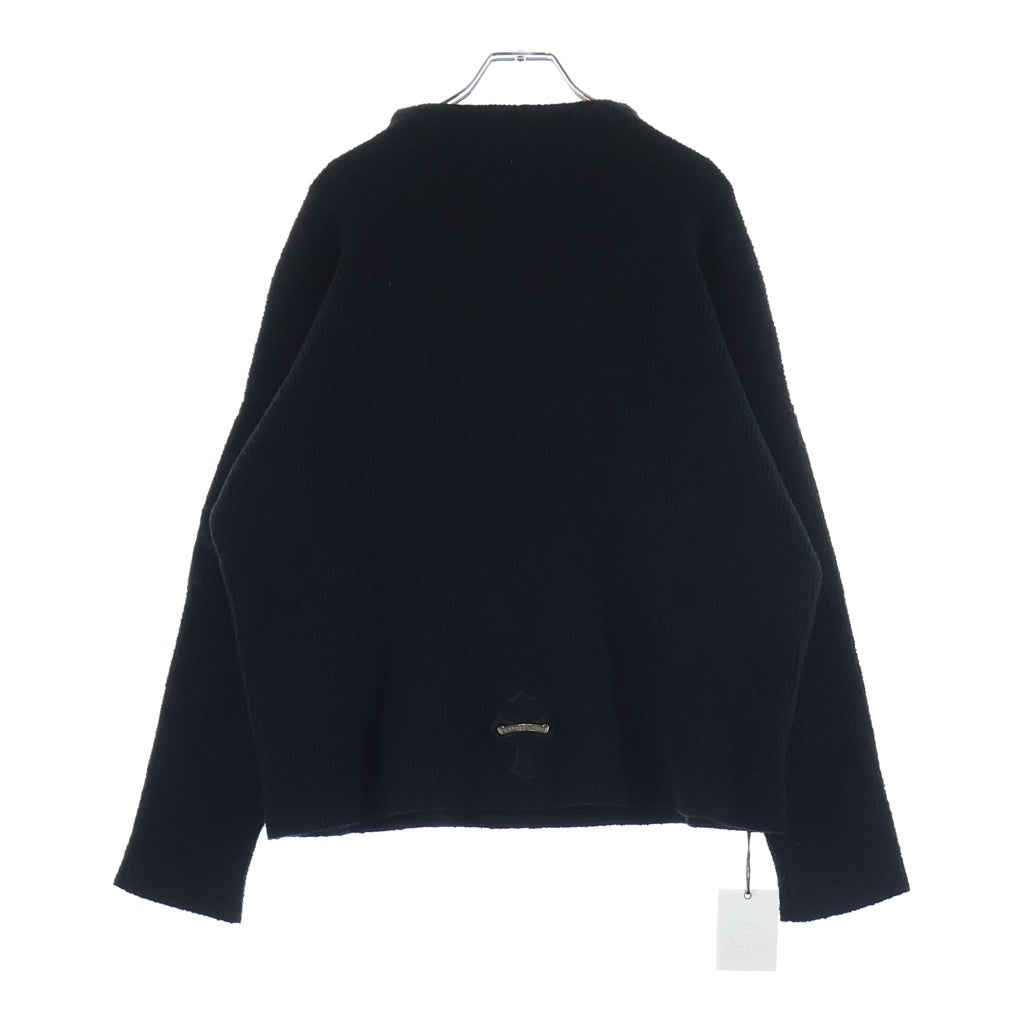 CHROME HEARTS(クロムハーツ) Y NOT Harako Leather Cross Patch Knit ハラコレザークロスパッチ ハイネックニットセーター