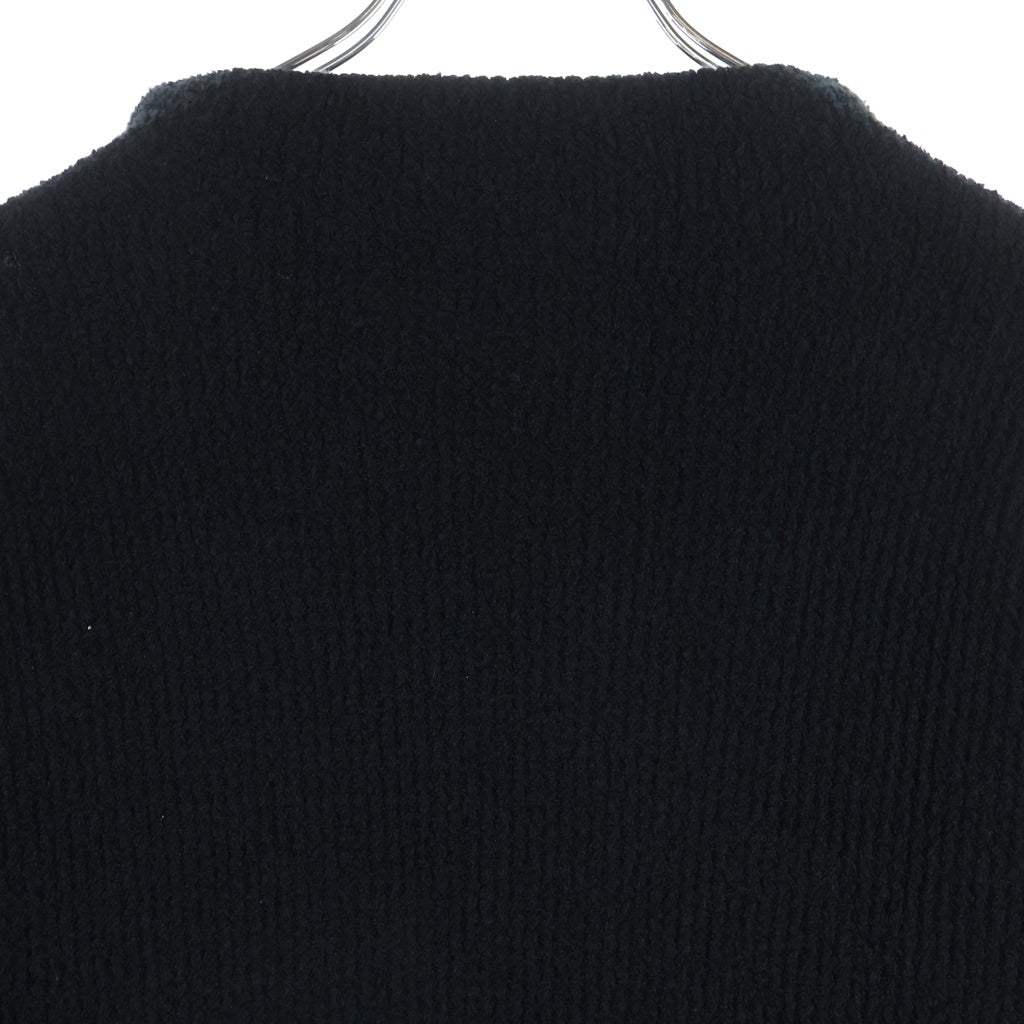 CHROME HEARTS(クロムハーツ) Y NOT Harako Leather Cross Patch Knit ハラコレザークロスパッチ ハイネックニットセーター