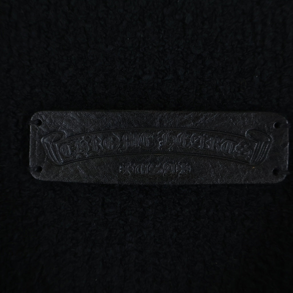 CHROME HEARTS(クロムハーツ) Y NOT Harako Leather Cross Patch Knit ハラコレザークロスパッチ ハイネックニットセーター