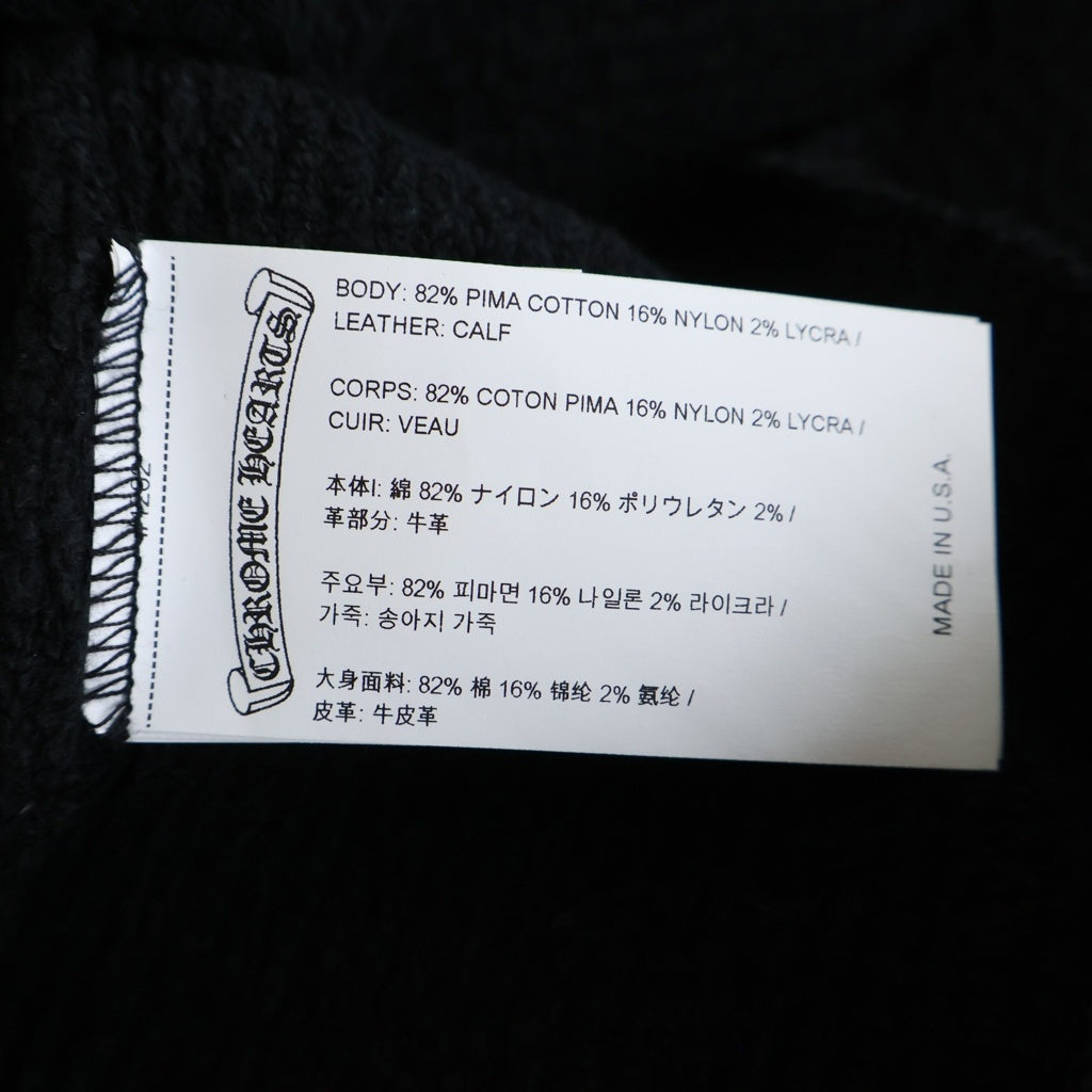 CHROME HEARTS(クロムハーツ) Y NOT Harako Leather Cross Patch Knit ハラコレザークロスパッチ ハイネックニットセーター