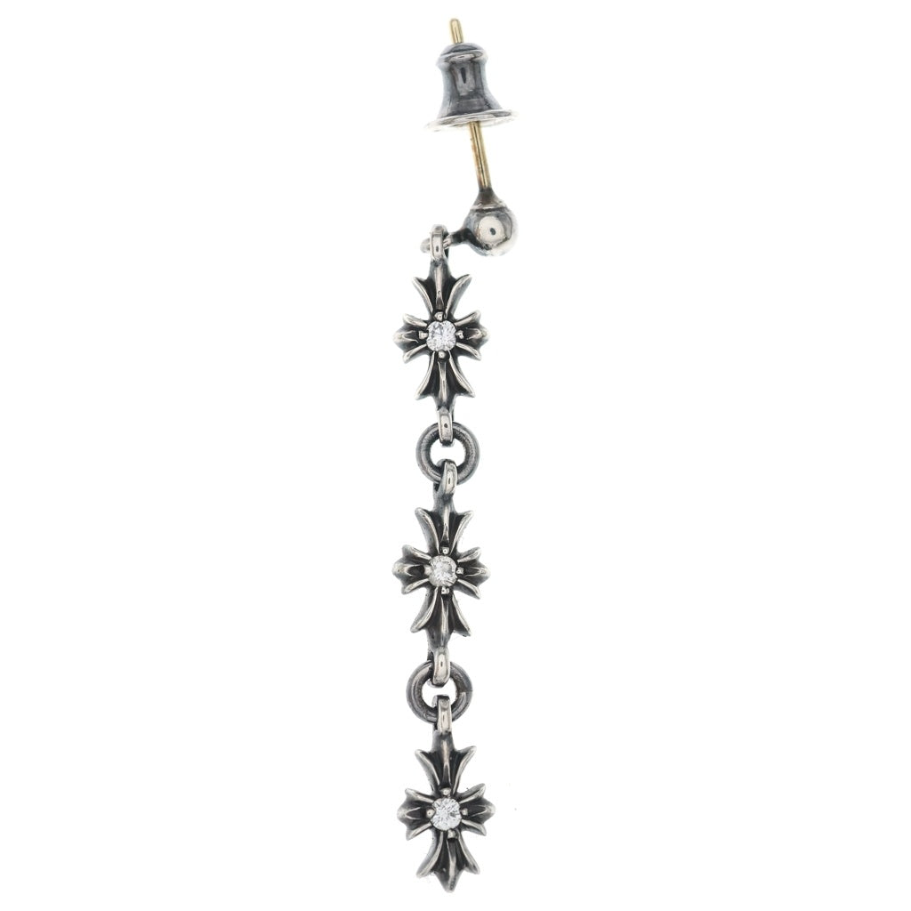 CHROME HEARTS(クロムハーツ) TINY E CH PLS 3 DIA タイニーE CHプラス 両面ダイヤ ピアス シルバー
