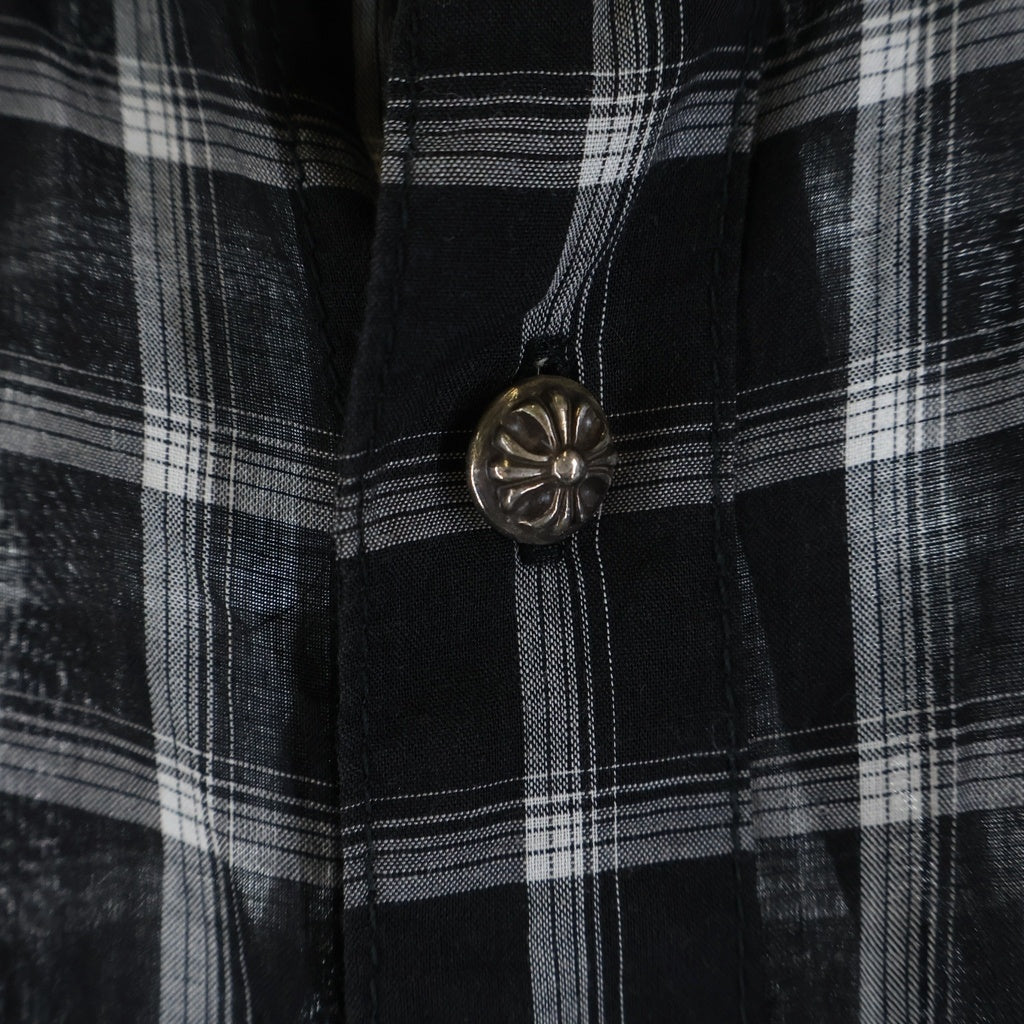 CHROME HEARTS(クロムハーツ) Y NOT クロスボール 半袖チェックシャツ